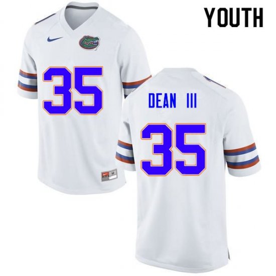 Youth Florida Gators #35 Trey Dean III NCAA Nike White Authentic Stitched College Football Jersey KKS8862GM